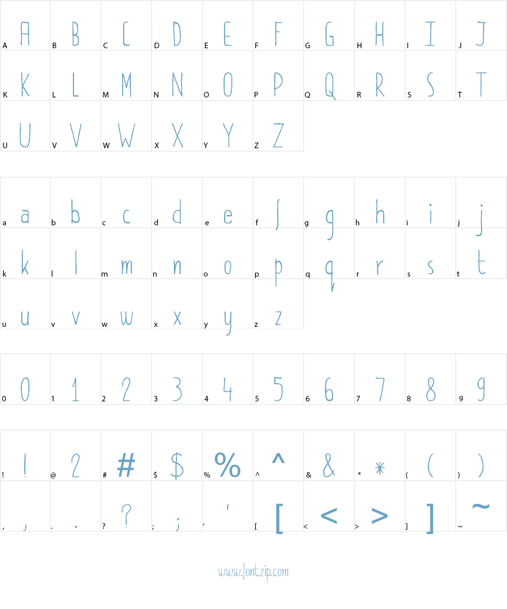 DK Pimpernel Font Character